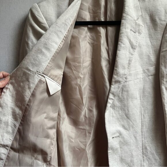 Vroom & Dreesmann Linen Rayon Blend 2 button blazer jacket Sz 36/ M - Picture 3 of 12